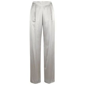 Alberta Ferretti High-Waisted Satin Trousers With Pleats And Side Zip - NWT